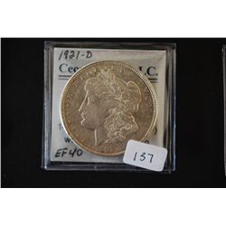 1921-D Silver Morgan $1; EF40; EST. $30-40