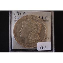 1921-D Silver Morgan $1; EST. $30-40