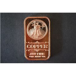 2012 Copper Ingot; .999 Fine Copper 1 Oz.; EST. $3-5