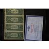 Image 2 : 2003-A US Federal Reserve Note $1; Atlanta GA Reserve; Lot of 4 Uncut Bills; EST. $10-20