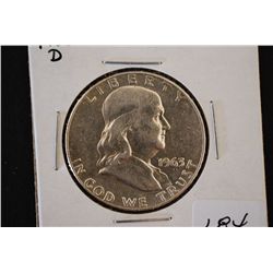 1963-D Ben Franklin Half Dollar; EF40; EST. $10-20