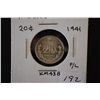 Image 1 : 1941-M Mexico 20 Centavos Foreign Coin; EST. $5-10