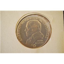 1975 American Revolution Bicentennial "Paul Revere" Commerative First Day Cover Medal With First Day