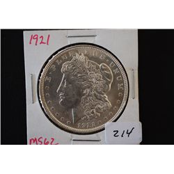 1921 Silver Morgan $1; MS62; EST. $30-50