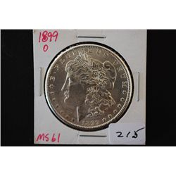 1899-O Silver Morgan $1; MS61; EST. $40-60