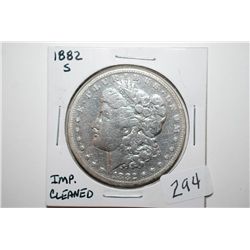 1882-S Silver Morgan $1; Imp. Cleaned; EST. $25-40