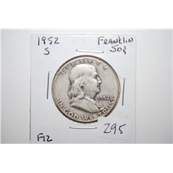 1952-S Ben Franklin Half Dollar; F12; EST. $10-20