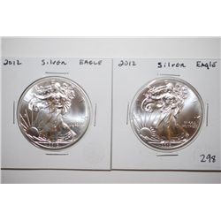 2012 Silver Eagle $1; Lot of 2; EST. $70-80