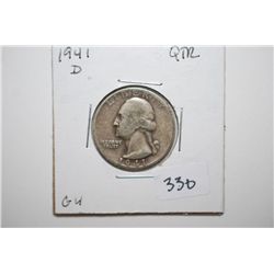 1941-D Washington Quarter; G4; EST. $6-10