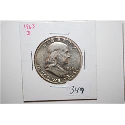 1963-D Ben Franklin Half Dollar; EST. $15-25