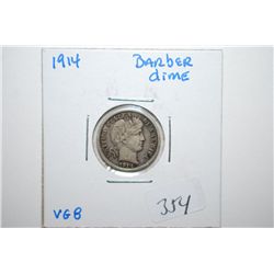 1914 Barber One Dime; VG8; EST. $3-8