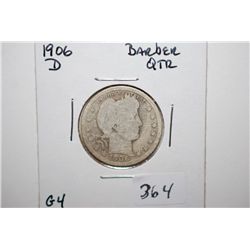 1906-D Barber Quarter; G4; EST. $8-15