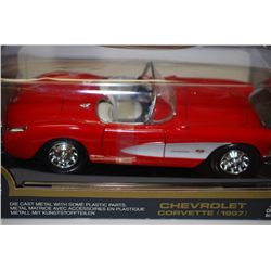 Road Tough Chevrolet Corvette 1957 Adult Collectible Car; 1:18 Collection Die Cast Metal; EST. $20-4