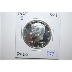 1969-S Kennedy Half Dollar; PF60; EST. $5-10