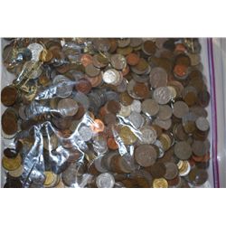 Foreign Coins & Tokens; Various Dates, Conditions & Denominations; 100 Oz.; EST. $40-100