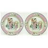Image 1 : Pr OF 18th C CHINESE PINK MAIDEN SCENE PLATES
