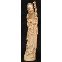 CHINESE CHENGHUA CARVED IVORY IMMORTAL FIGURE