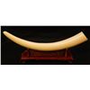 Image 1 : CHINESE IVORY TUSK ON WOODEN STAND