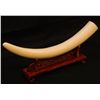Image 2 : CHINESE IVORY TUSK ON WOODEN STAND