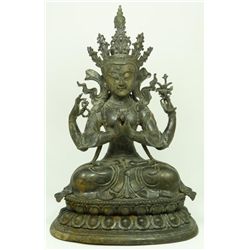 MING DYNASTY TIBETAN BRONZE OF QUAN YIN