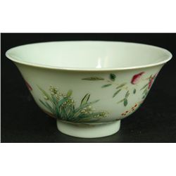 CHINESE EGG SHELL PORCELAIN PEACH TREE TEA BOWL
