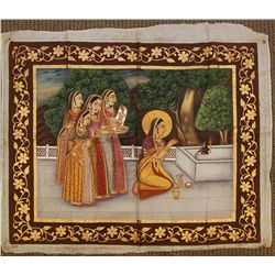 18th/19th CENTURY INDIAN OIL PAINTING ON SILK