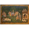 Image 1 : 18th/19th CENTURY INDIAN OIL PAINTING ON SILK