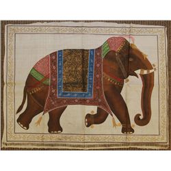 18th/19th CENTURY INDIAN OIL PAINTING ON SILK