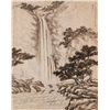 Image 1 : CHINESE MIXED MEDIA ON PAPER DEPICTING WATERFALL