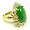 Image 2 : 18K YG 12.50CT JADEITE CABOCHON & DIAMOND RING