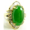 Image 3 : 18K YG 12.50CT JADEITE CABOCHON & DIAMOND RING