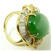 Image 7 : 18K YG 12.50CT JADEITE CABOCHON & DIAMOND RING