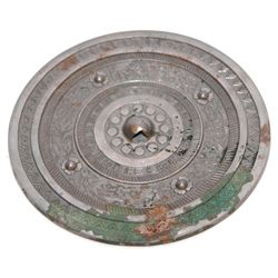 CHINESE TANG DYNASTY SILVERED BRONZE MIRROR