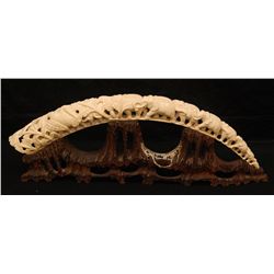 CHINESE CARVED IVORY ELEPHANT BRIDGE TUSK