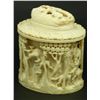 Image 2 : CHINESE RELIEF CARVED IVORY LIDDED BRUSH POT
