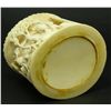 Image 7 : CHINESE RELIEF CARVED IVORY LIDDED BRUSH POT