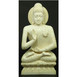 ANTIQUE CHINESE CARVED IVORY FIGURE OF BUDDHA