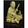 Image 2 : JAPANESE CARVED IVORY STUDY OF SEATED MUSICIAN