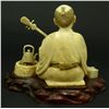Image 6 : JAPANESE CARVED IVORY STUDY OF SEATED MUSICIAN