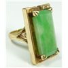 Image 1 : 14K YELLOW GOLD JADEITE & DIAMOND RING