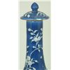 Image 3 : CHINESE WHITE ON BLUE PORCELAIN LIDDED VASE
