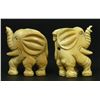 Image 2 : 2 JAPANESE CARVED IVORY ELEPHANT NETSUKE FIGURE