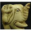 Image 3 : 2 JAPANESE CARVED IVORY ELEPHANT NETSUKE FIGURE
