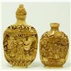 Image 1 : 2 ANTIQUE CHINESE RELIEF CARVED SNUFF BOTTLES