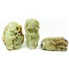 Image 1 : 3 CHINESE CARVED NEPHRITE JADE STUDIES