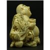 Image 3 : JAPANESE IVORY NETSUKE FIGURE OF BUDDHA SIGNED