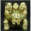 Image 1 : JAPANESE CARVED IVORY NETSUKE OF THREE MEN