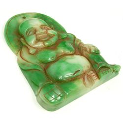 CHINESE CARVED JADEITE BUDDHA PENDANT