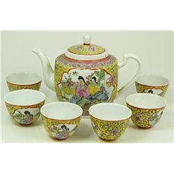 7 PIECE CHINESE QIANLONG PORCELAIN TEA SET