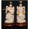 Image 1 : 2 CHINESE CARVED IVORY POLYCHROMED MAIDEN FIGURES
